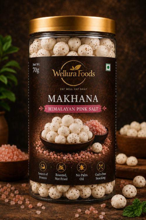 Himalayan Pink Salt Makhana | Premium Roasted Fox Nuts | No Palm Oil | 70g